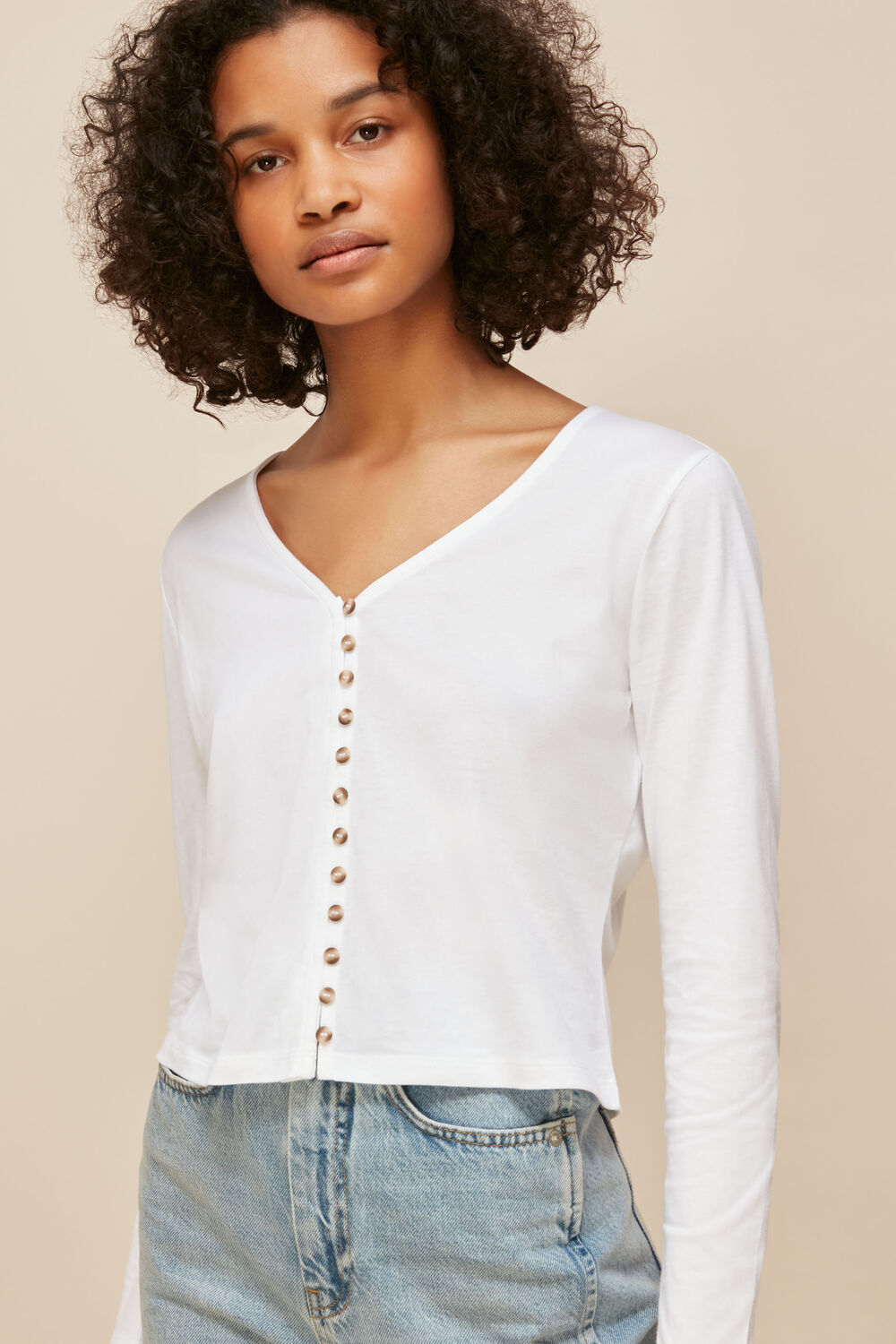Sabrine Button Front Top