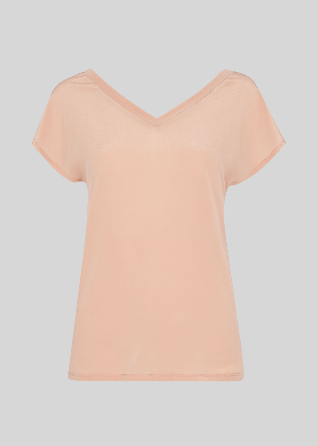 V Neck Silk Front Top
