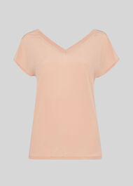 V Neck Silk Front Top