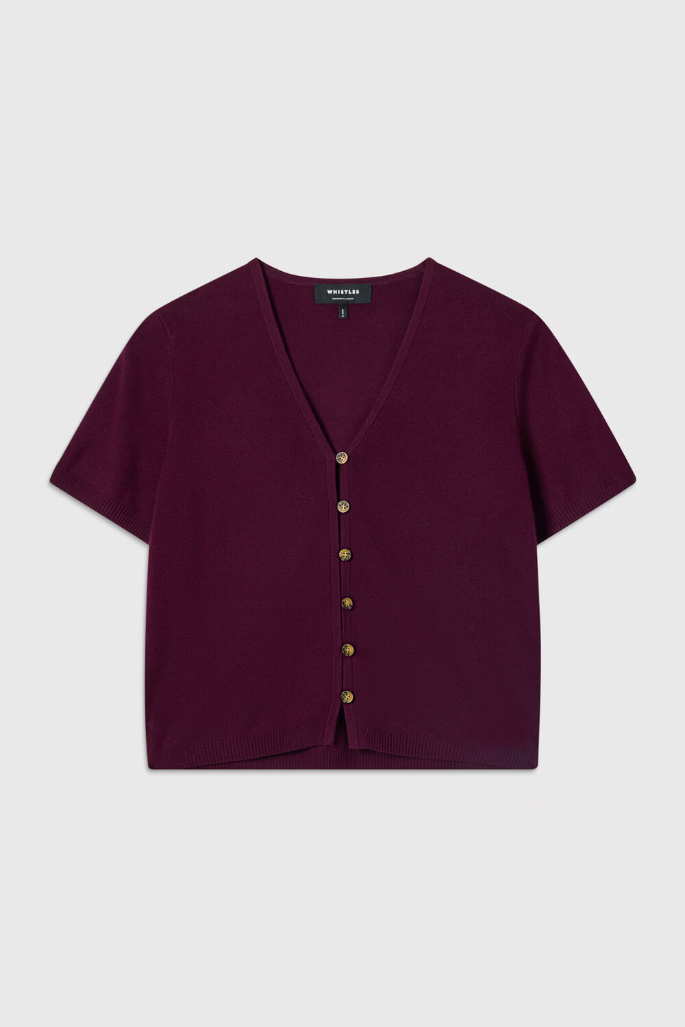 Short Sleeve Button Front Knit