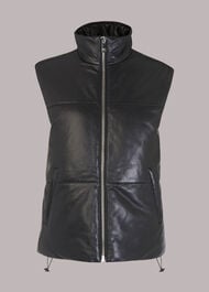 Leather Puffer Quilted Gilet