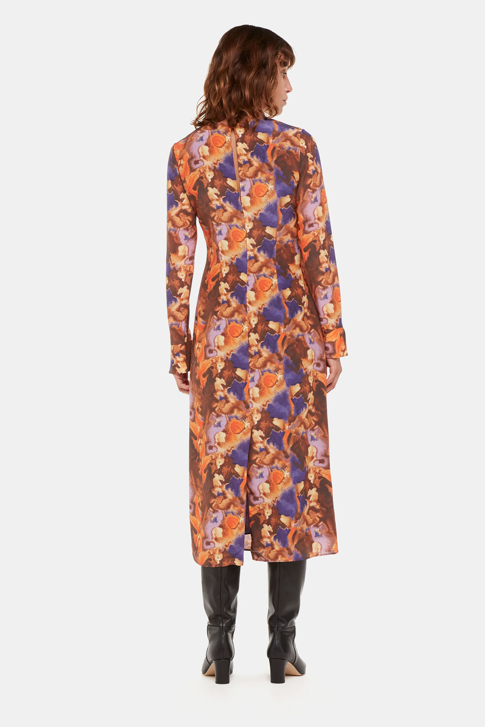 Sprayed Texture Silk Dress