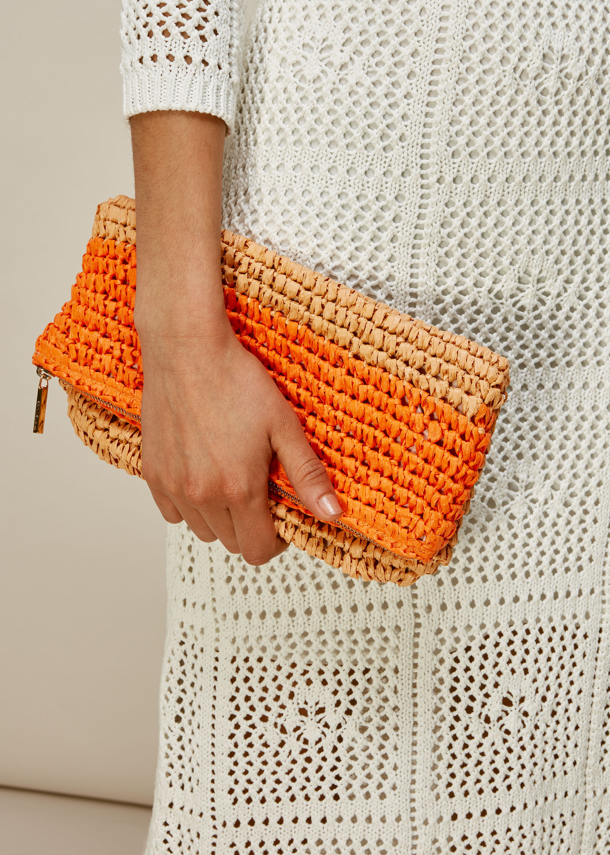 Orange clutch bag top