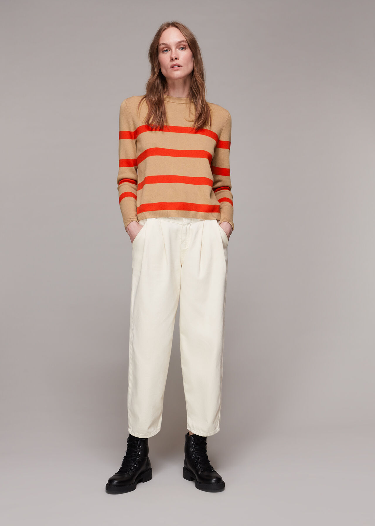 Stripe Crew Neck Knit