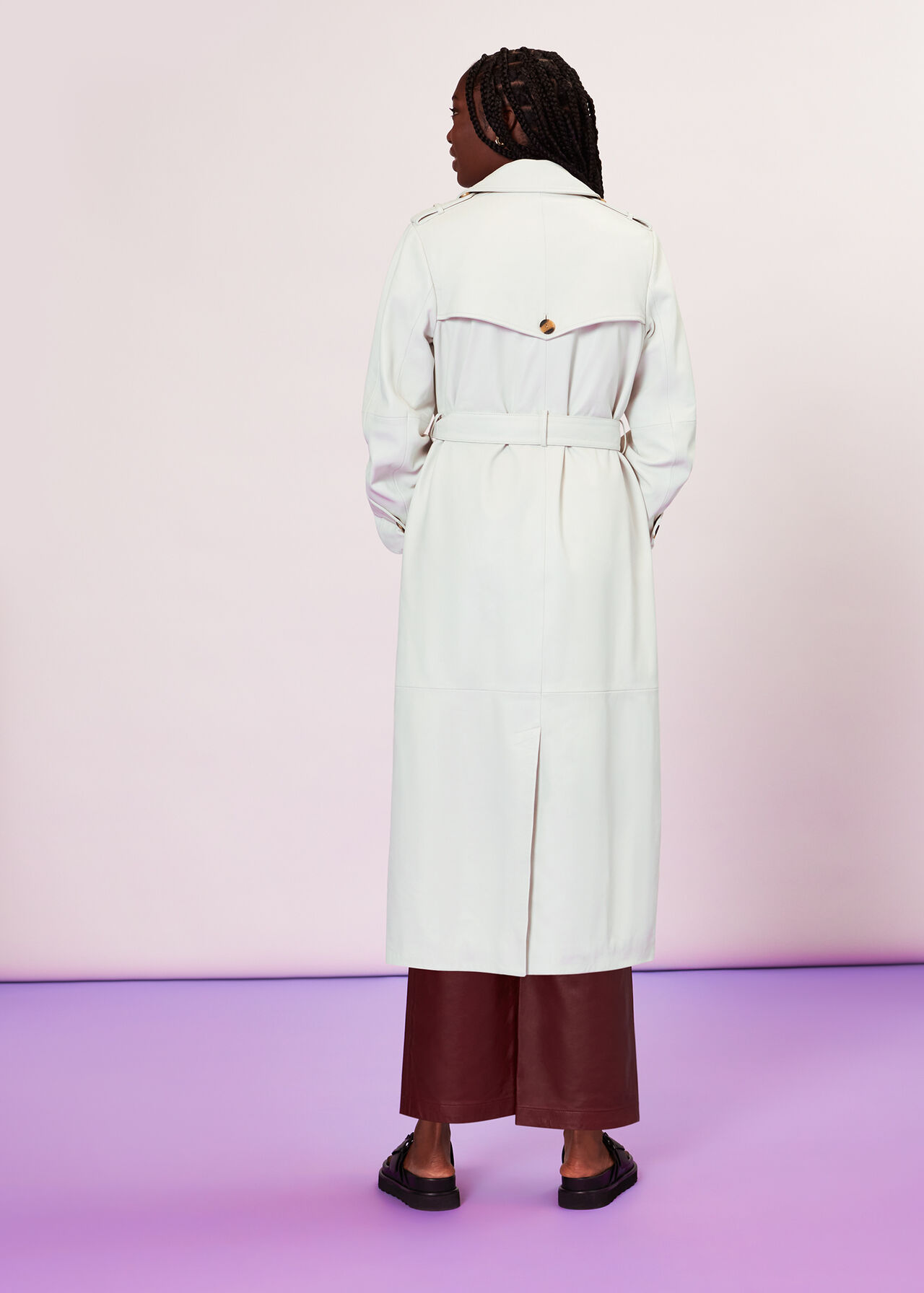 Gemma Leather Trench Coat