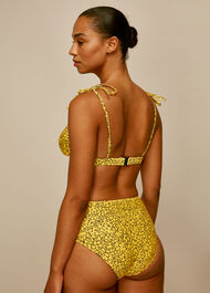 Floral Print Bikini Bottom Yellow