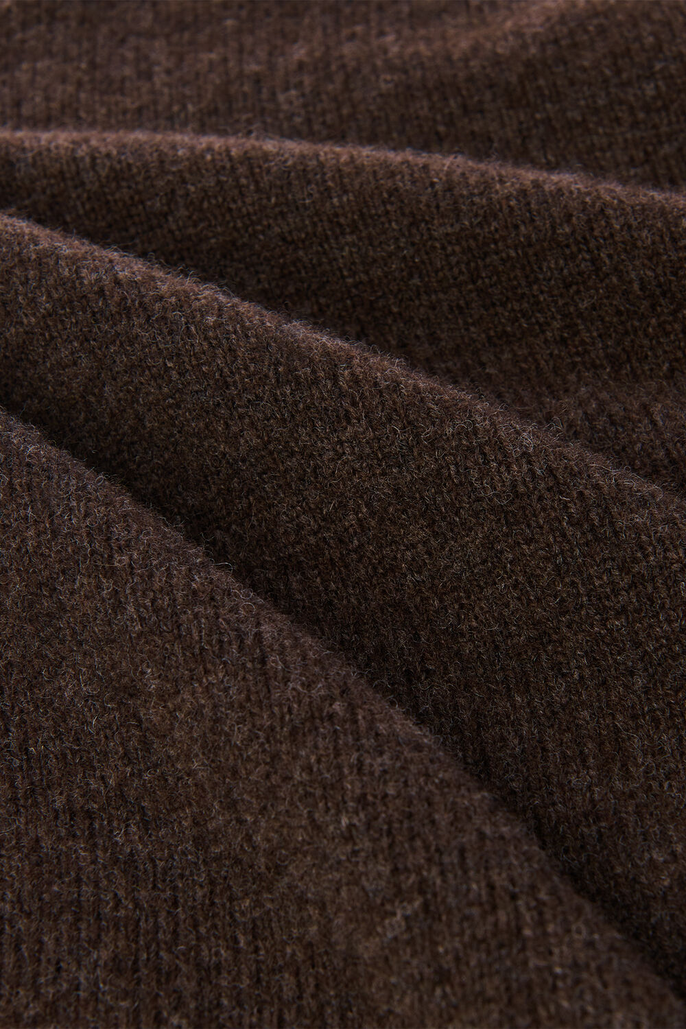 Brown Wool Curved Hem Knit