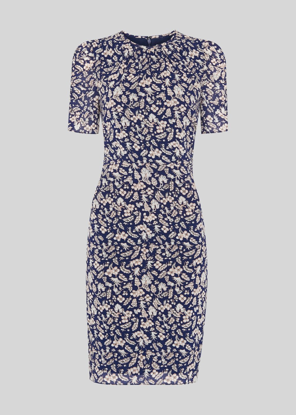 Wheat Floral Silk Bodycon