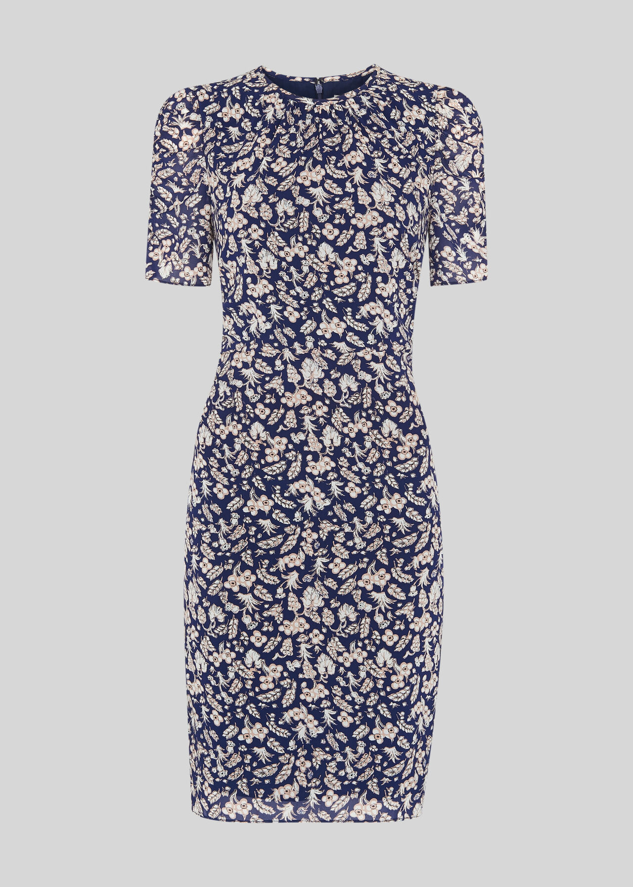 Wheat Floral Silk Bodycon