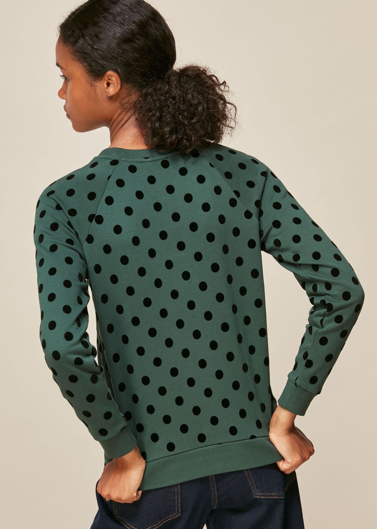 Flocked Spot Sweatshirt