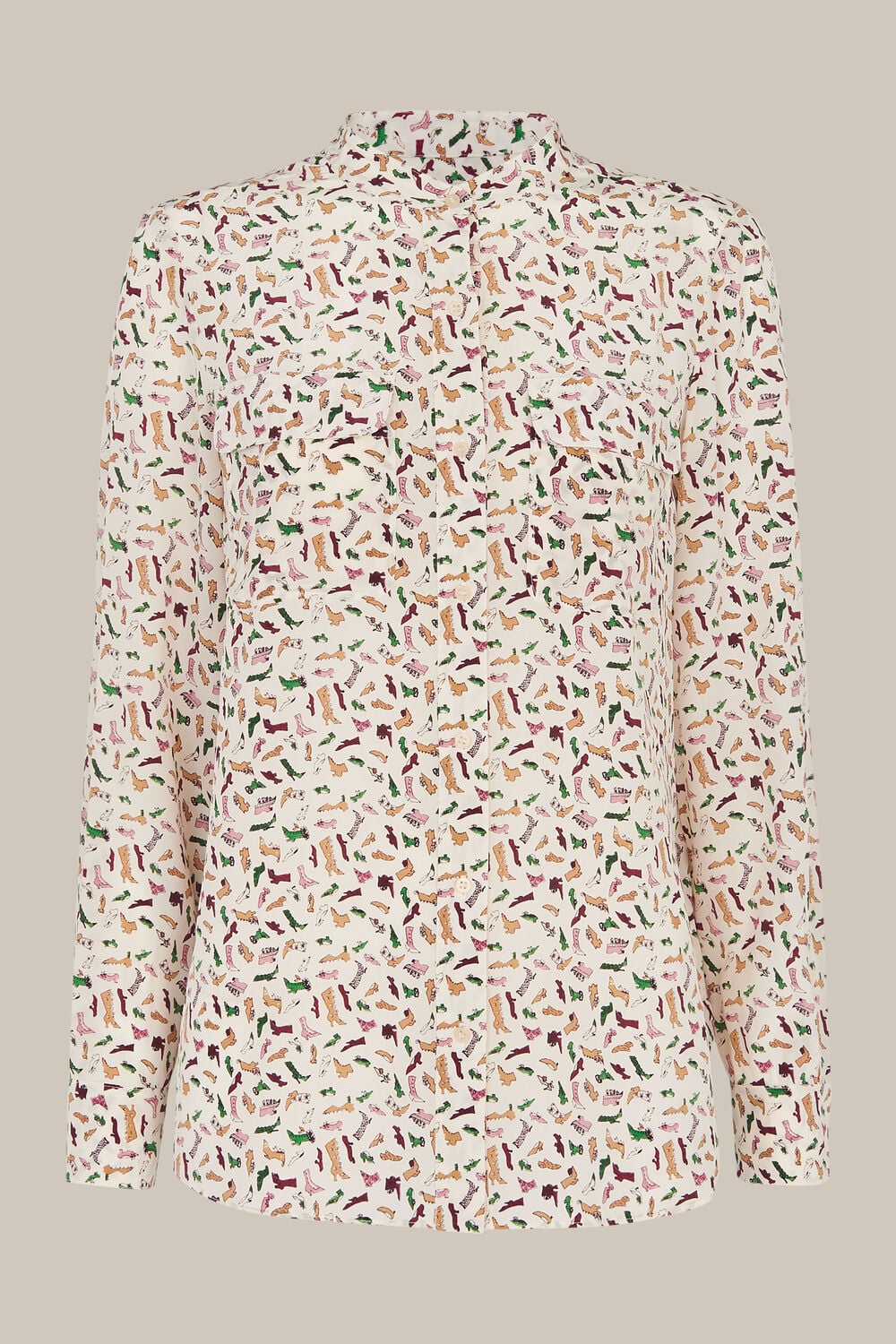 Shoe Print Silk Shirt