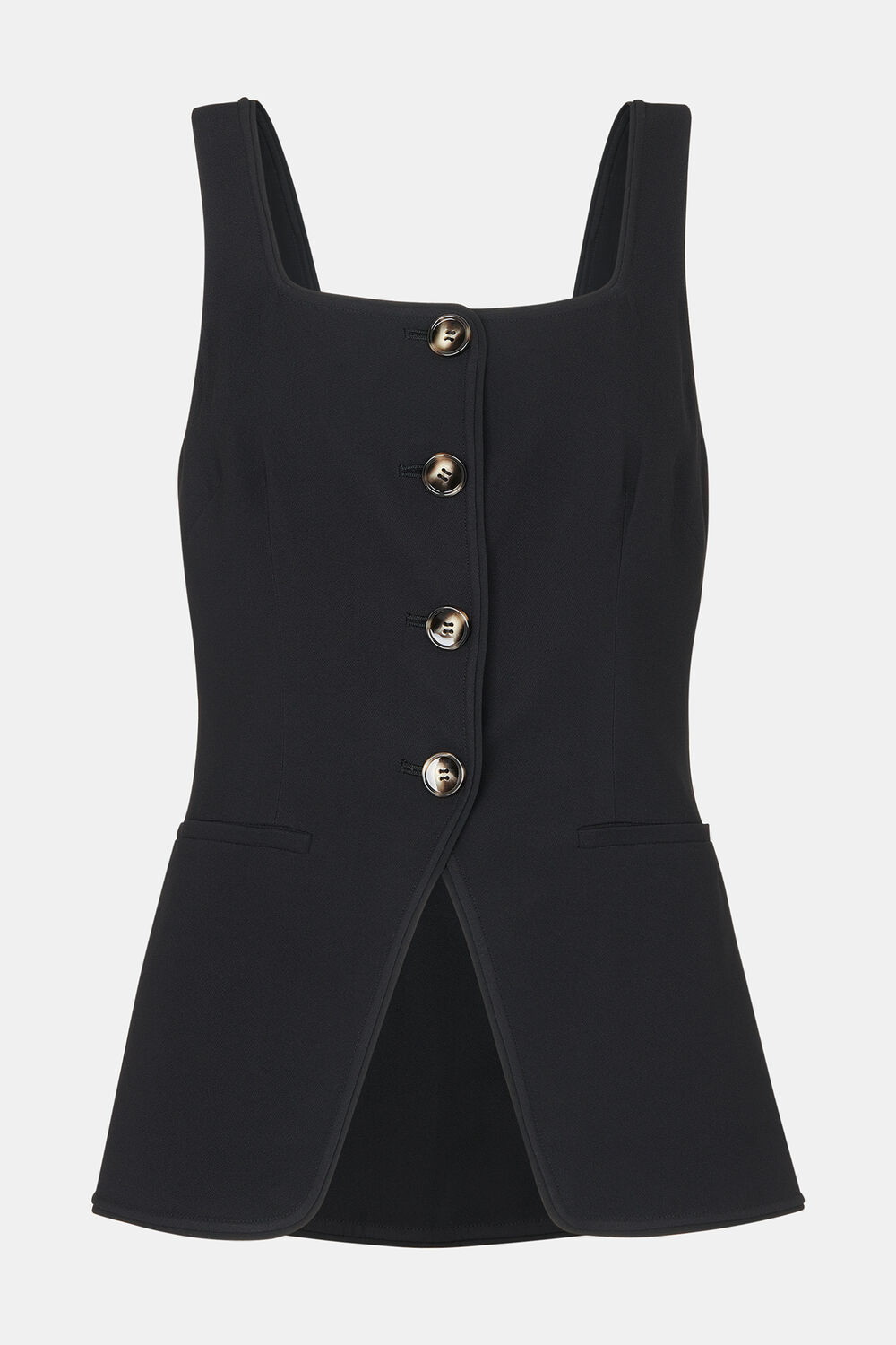 Black Sofia Crepe Waistcoat