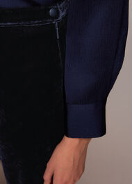 Velvet Wide Leg Crop Trouser