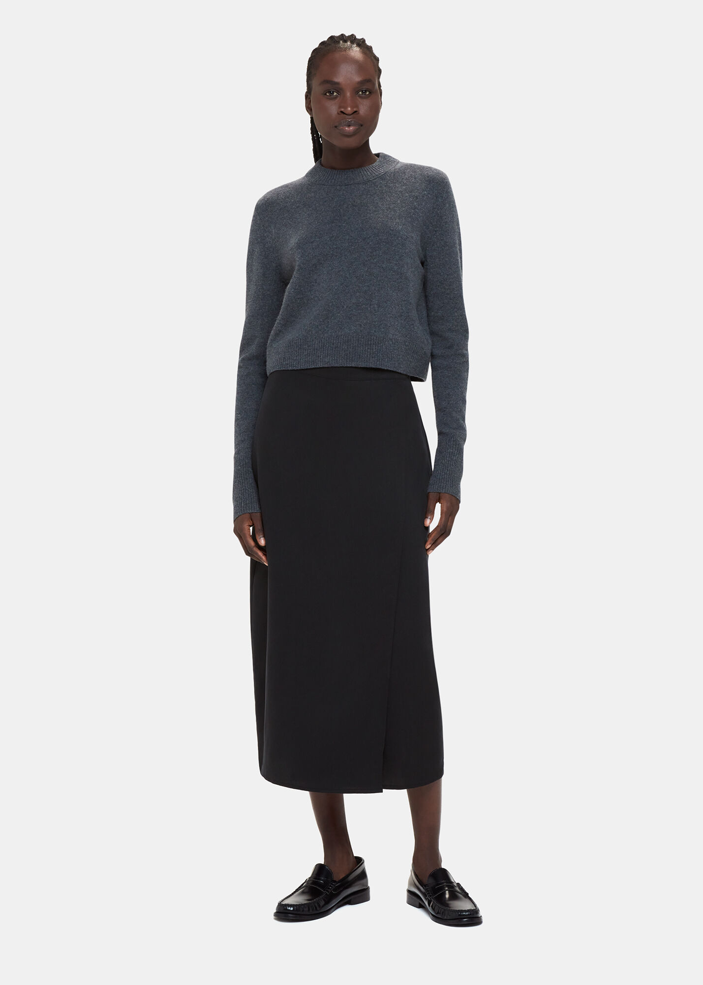 Black Olivia Wrap Skirt | WHISTLES | Whistles US |