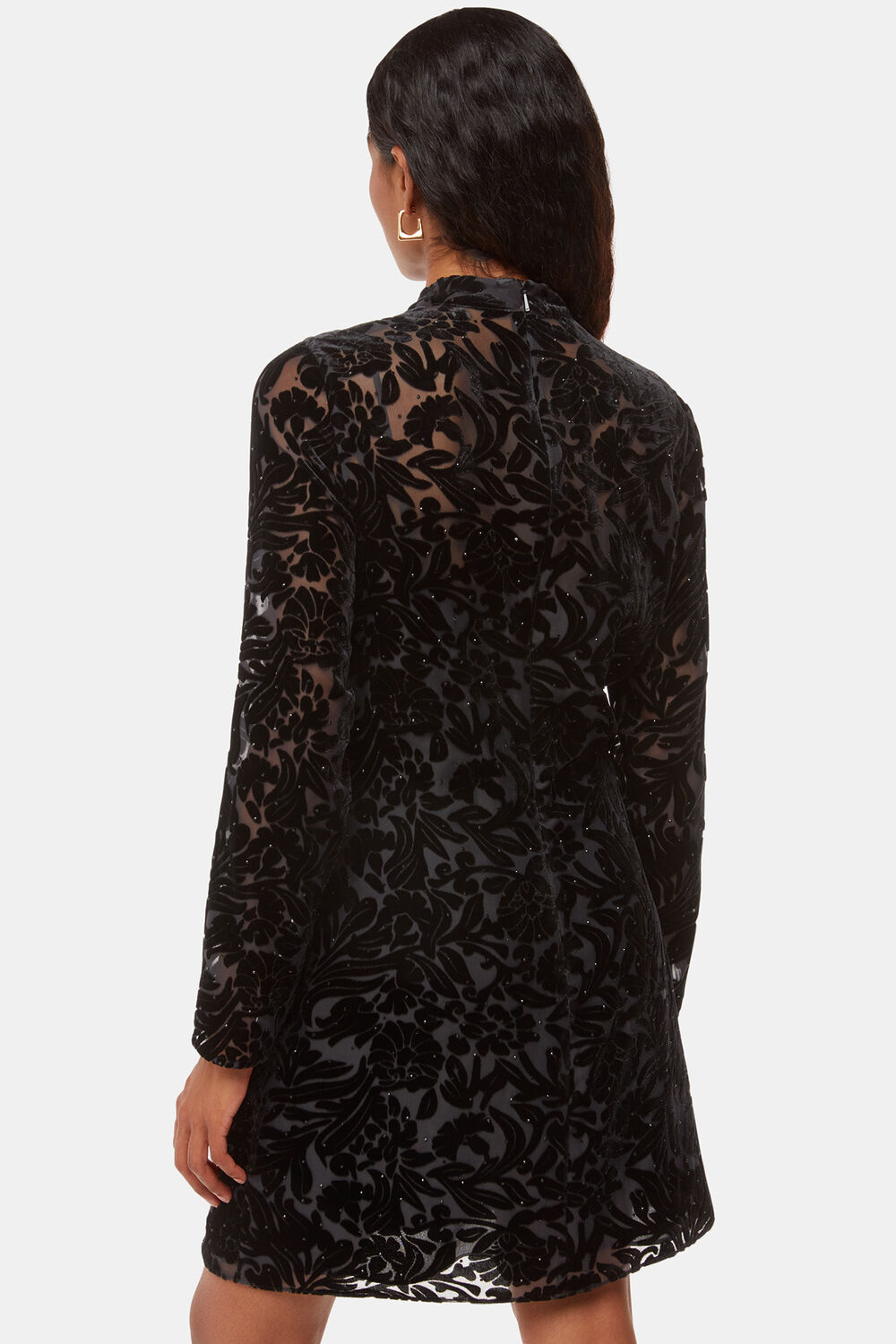 Petite Hot Fix Floral Velvet Dress