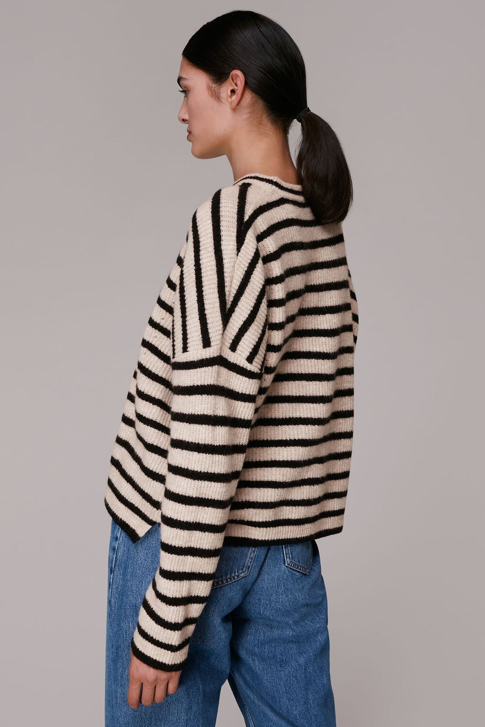 Stripe Ribbed Crew Neck Jumper