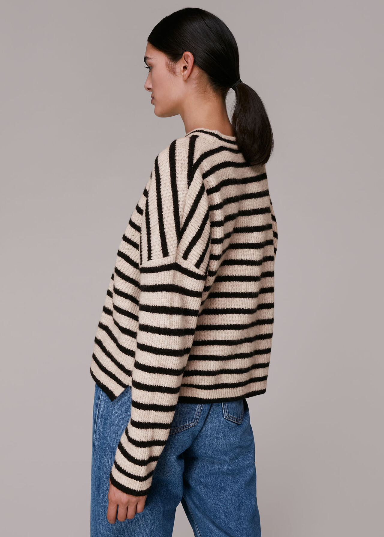 Stripe Ribbed Crew Neck Jumper