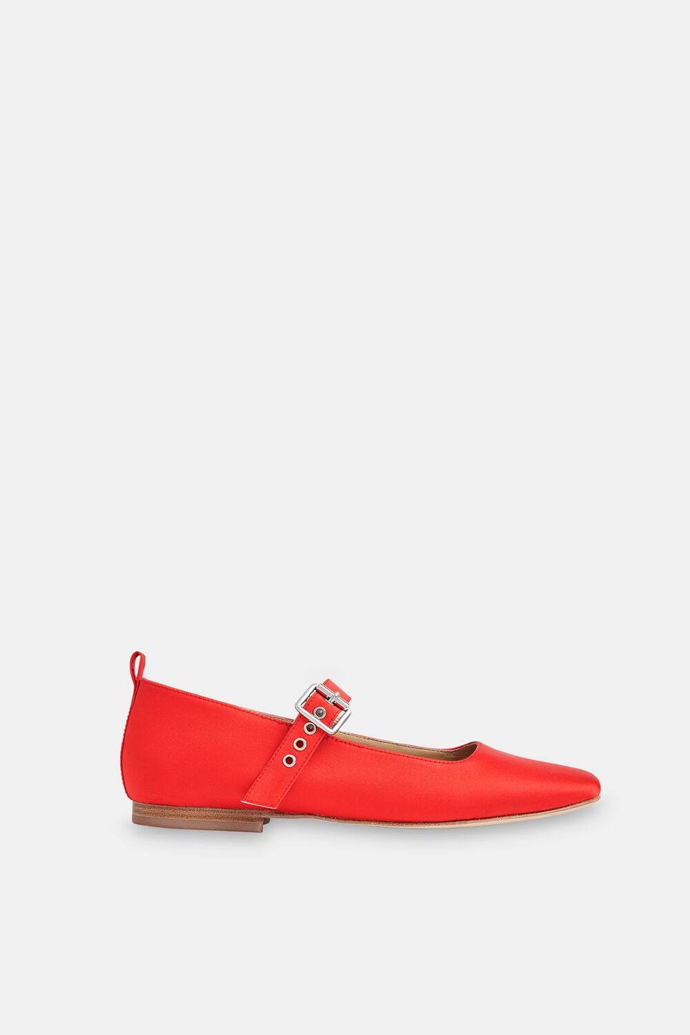 Red Elba Satin Ballet Pump