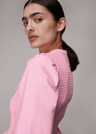 Shirred Detail Peplum Top