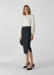 Anita Tailored Pencil Skirt Navy