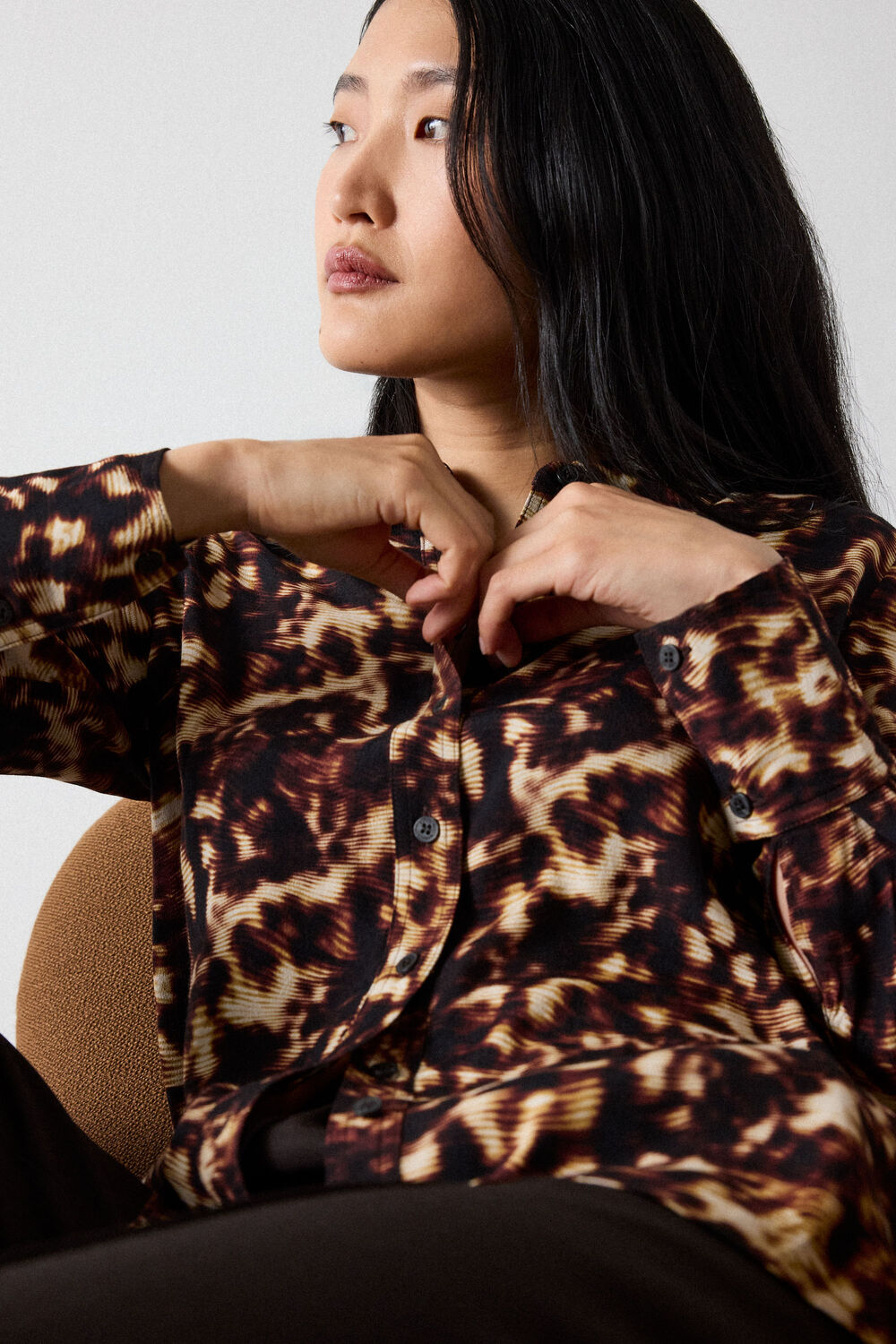 Abstract Animal Viscose Shirt