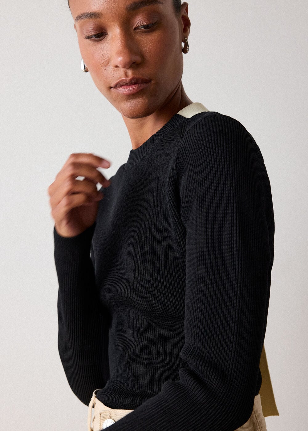 Tie Back Rib Knit Top