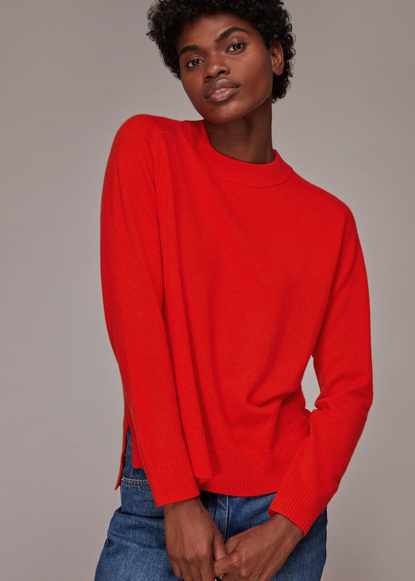 Red cashmere jumper uk store