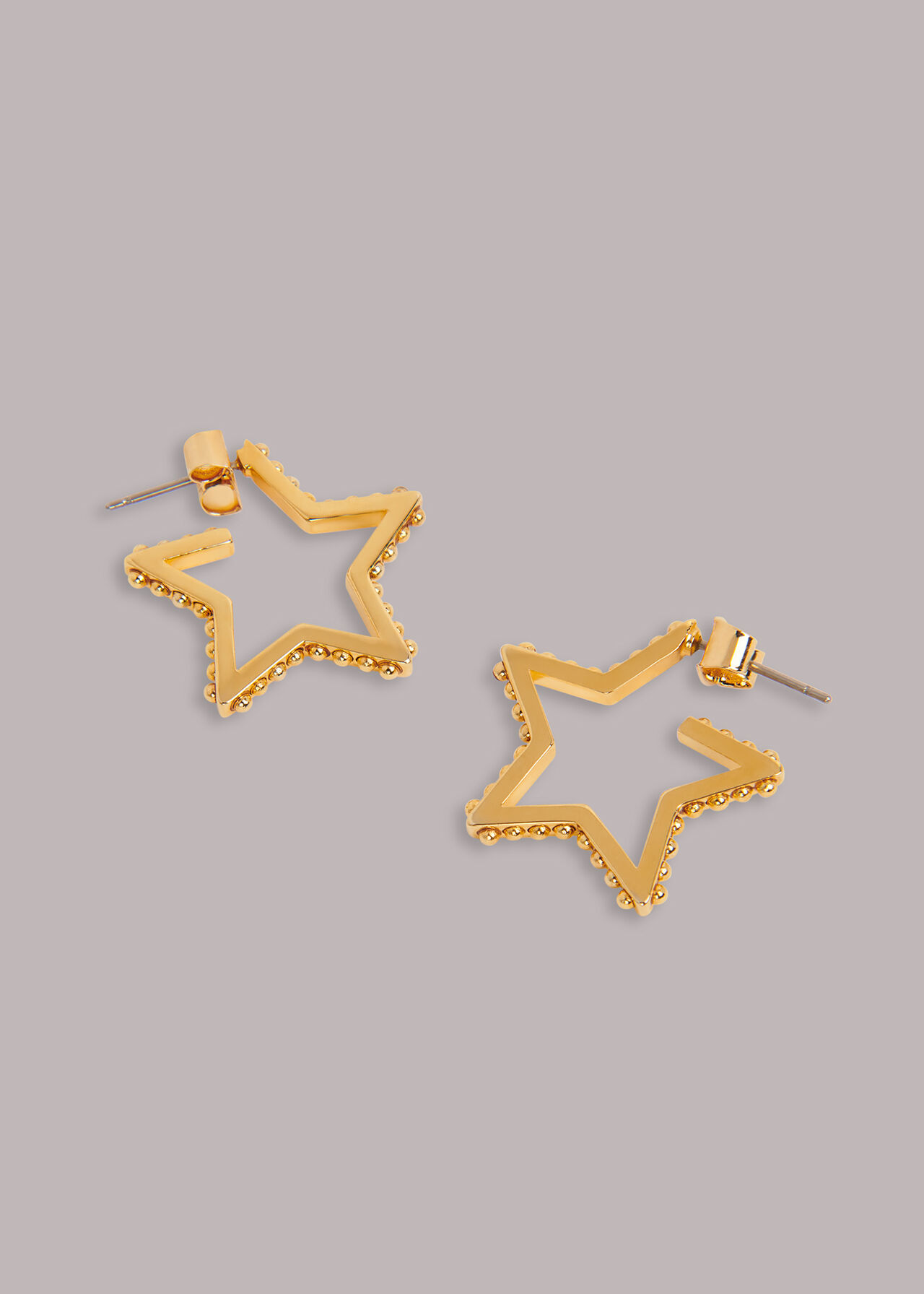 Studded Star Outline Earring