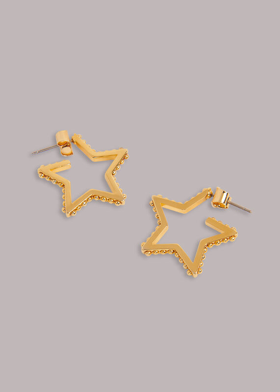 Studded Star Outline Earring