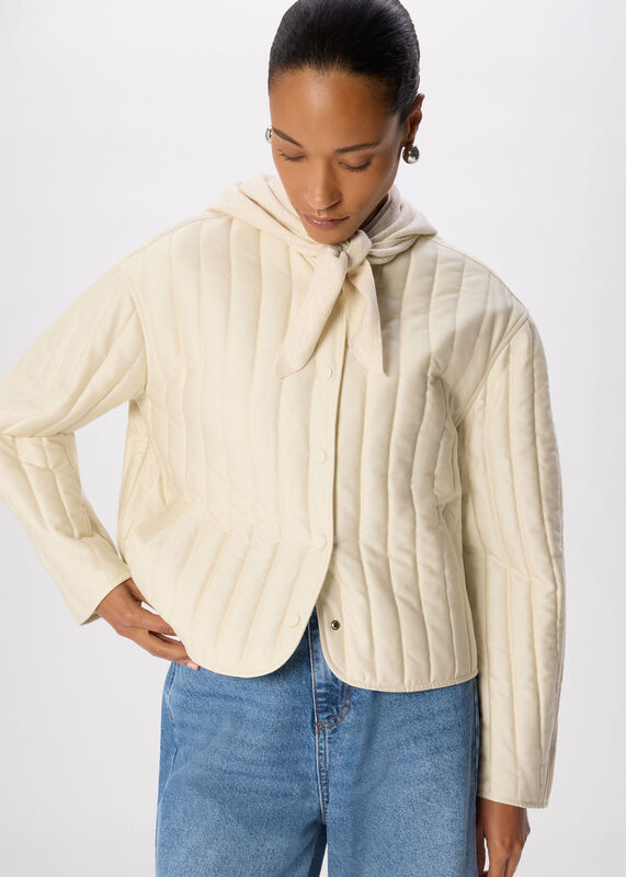 Ivory Quilted Liner Jacket