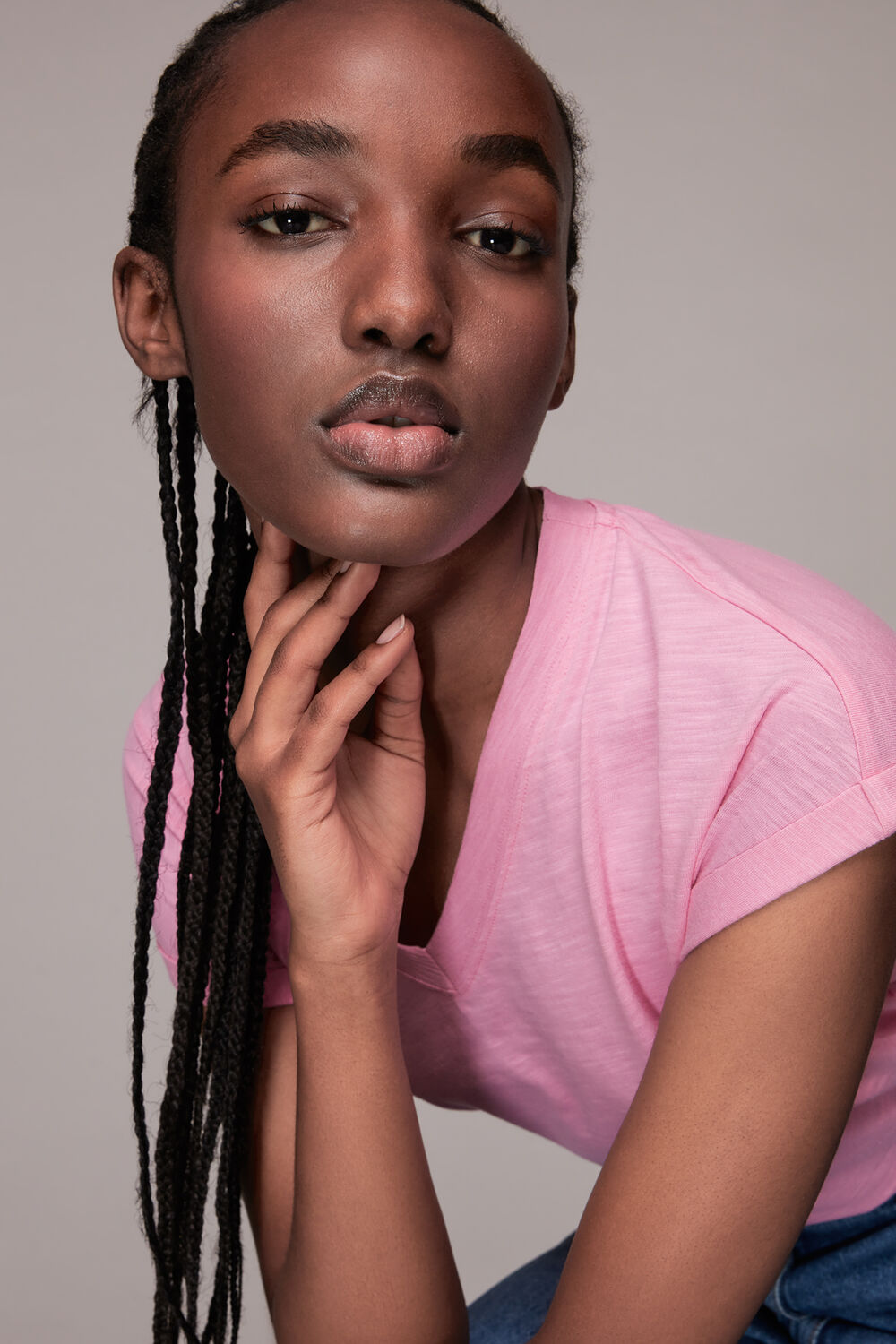Willa V Neck Cap Sleeve Tee
