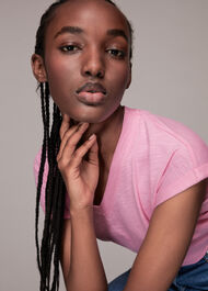 Willa V Neck Cap Sleeve Tee