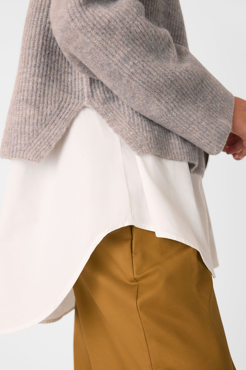 Neutral Aria Wool Mix Crew Knit