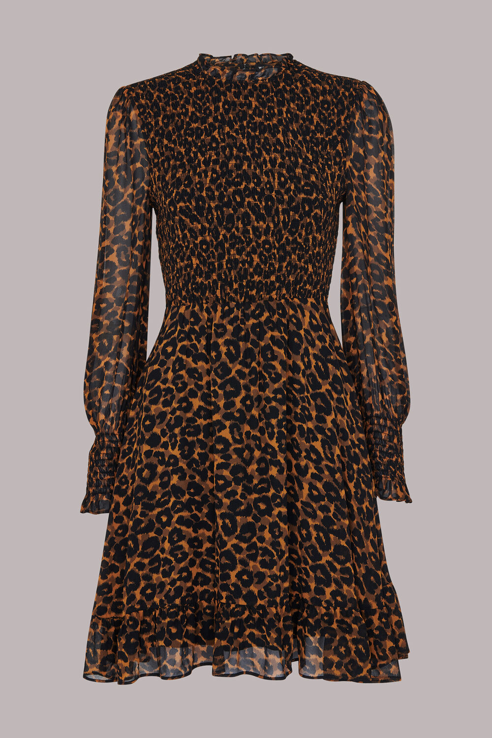 Classic Leopard Shirred Dress