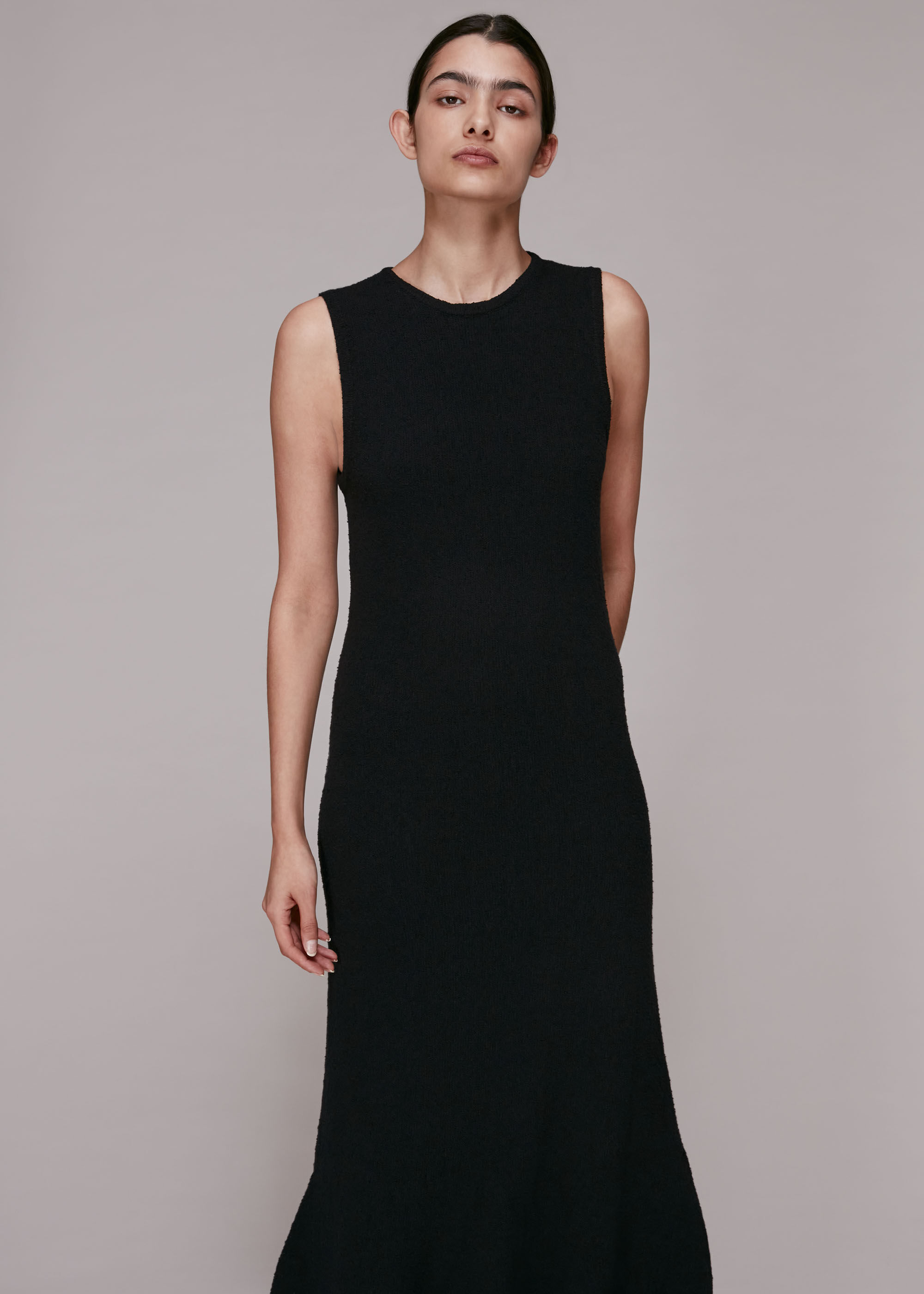 Black Flare Knit Dress WHISTLES