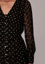 Spot Textured Midi Dress