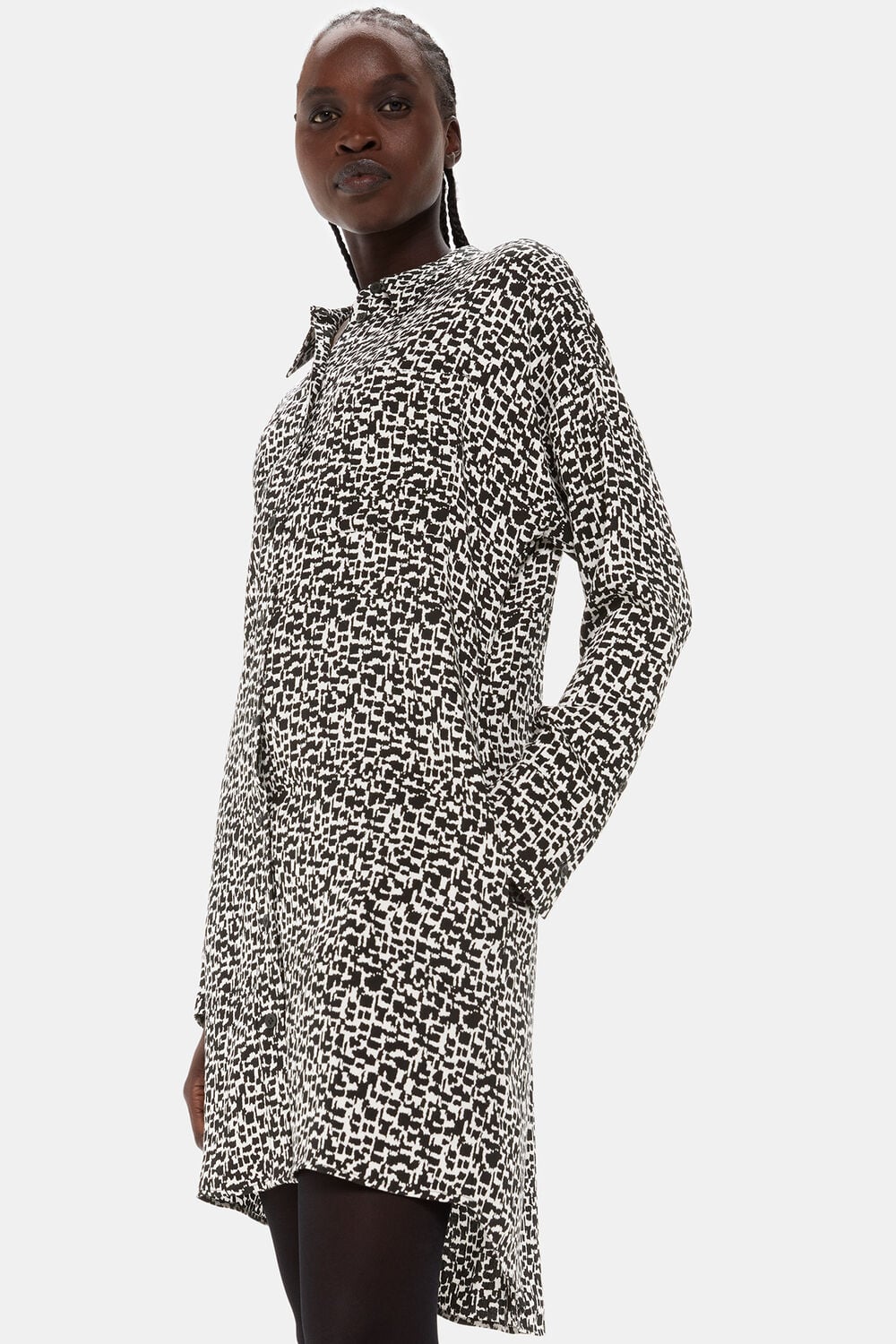 Black Helena Fuzzy Squares Dress