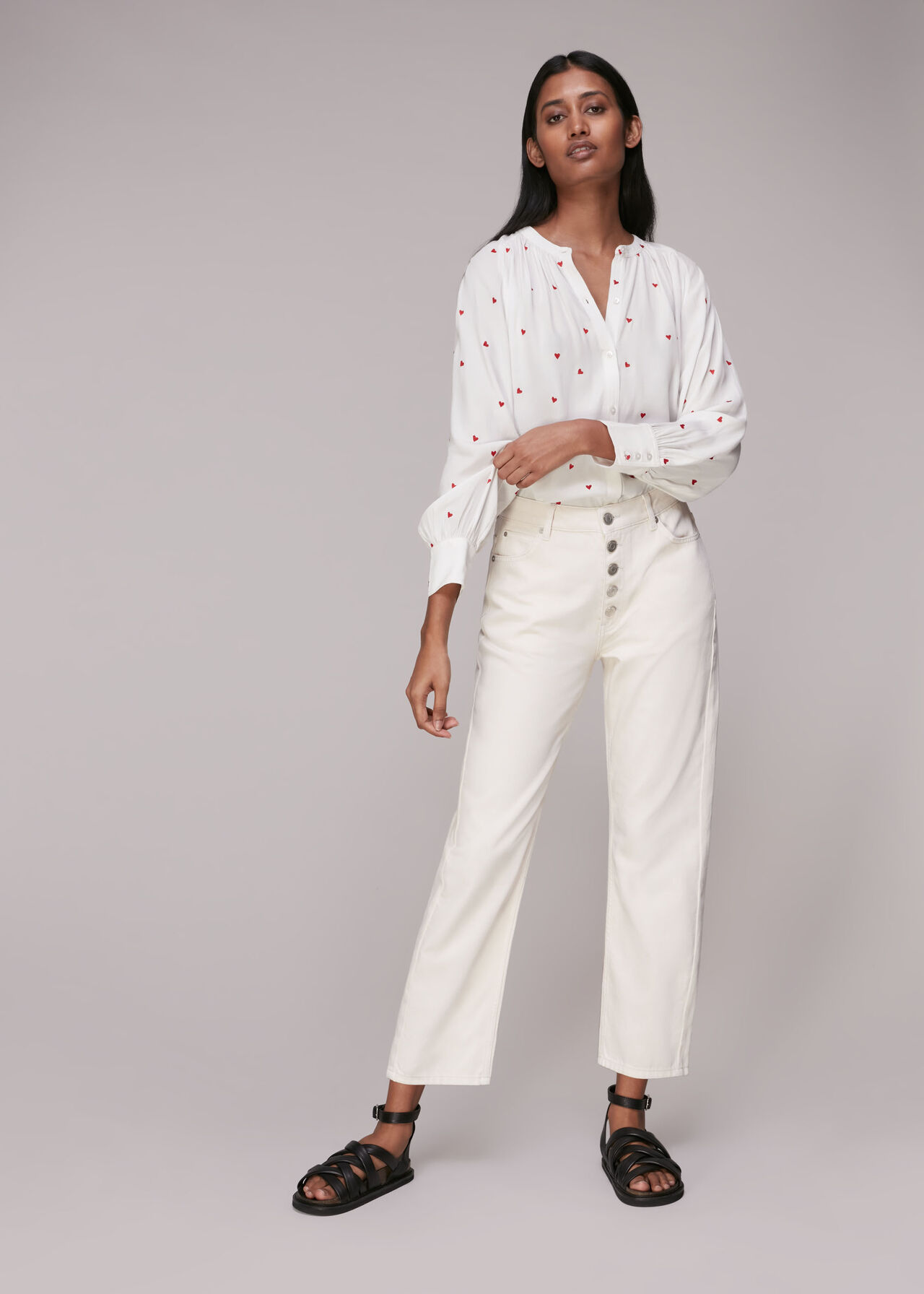 Heart Embroidered Top