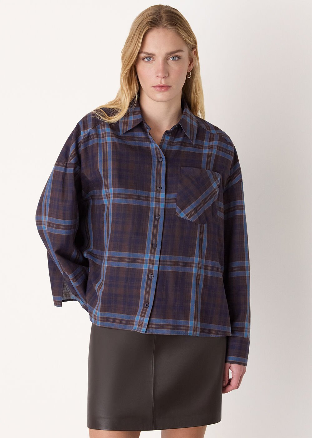 Checked Brushed Cotton Shirt