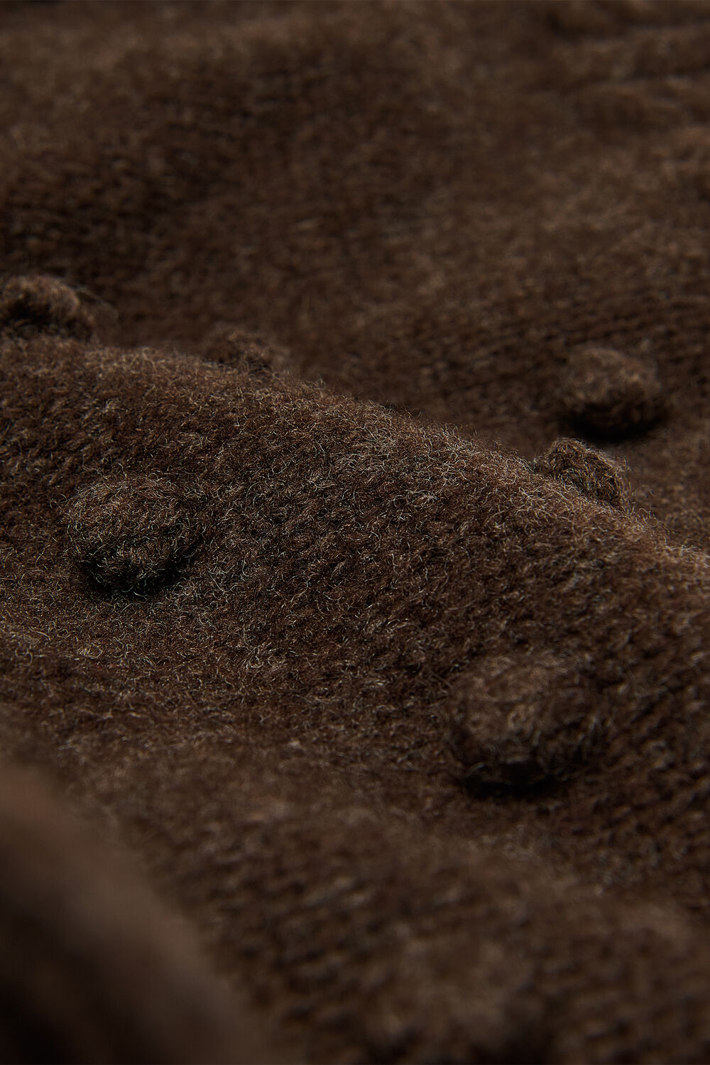 Brown Wool Irregular Bobble Knit