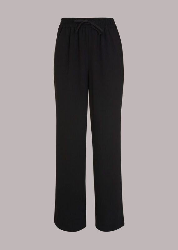 Black Side Split Crepe Trouser