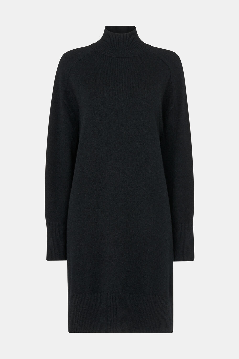 Black Cashmere Mock Neck Sweater Dress