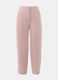 Linen Barrel Leg Trouser