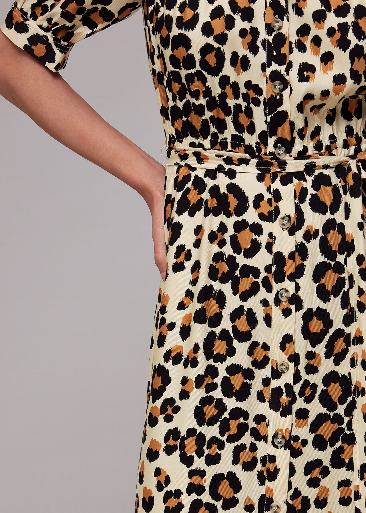 Leopard Print Painted Leopard Shirt Dress | WHISTLES | Whistles UK