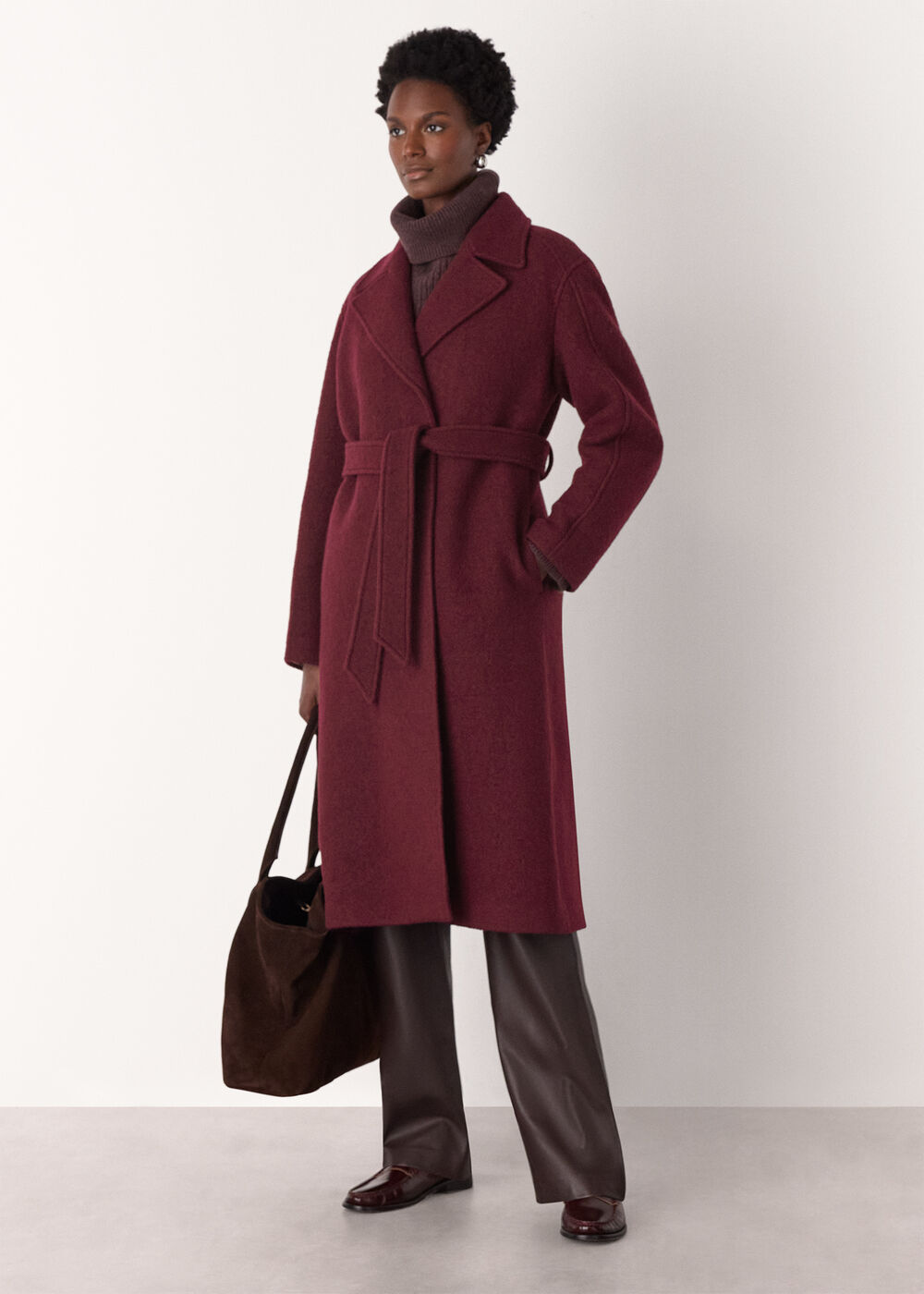 Long Belted Wool Coat