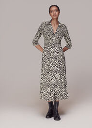 Speeding Squares Shirred Dress