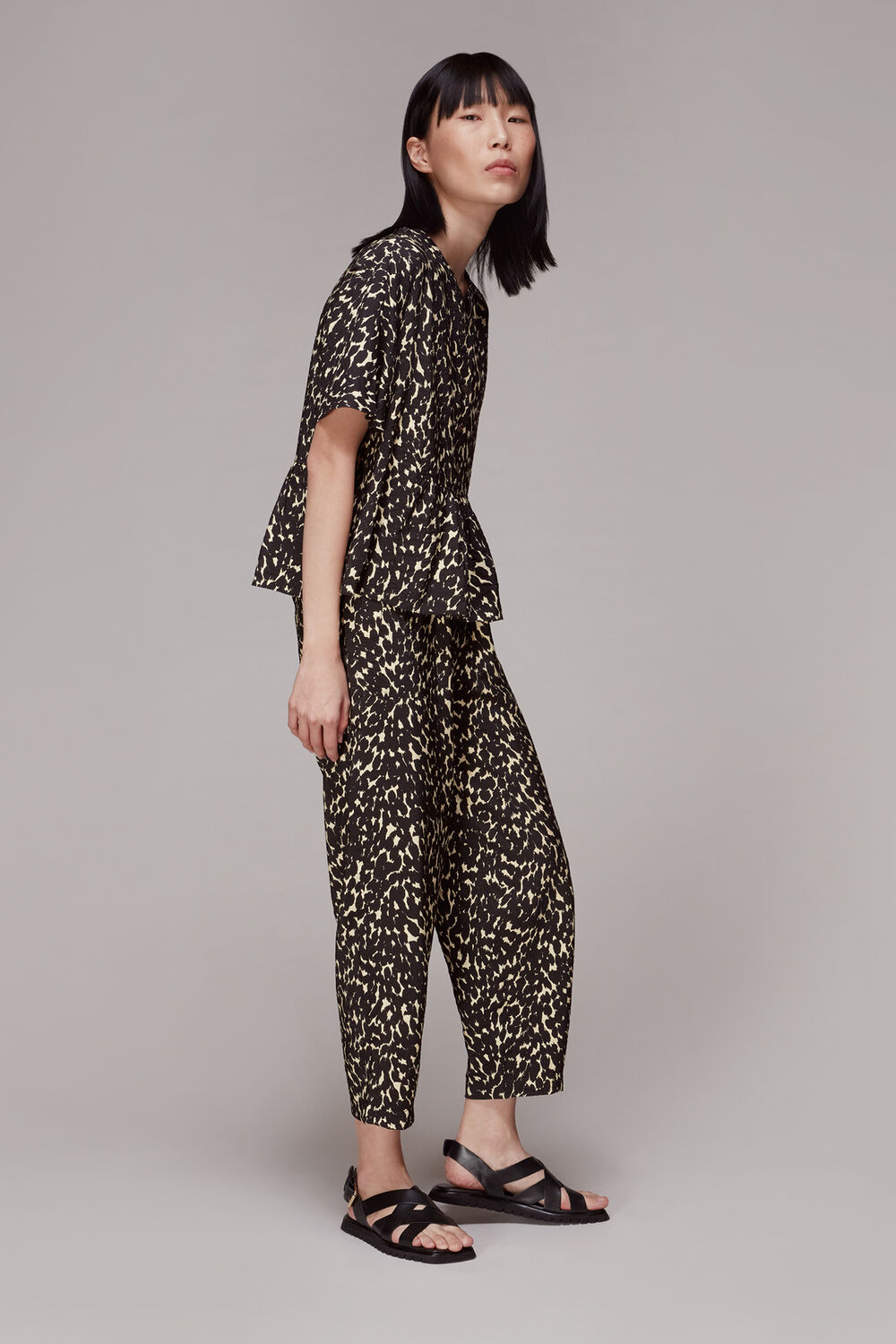 Black Hannah Sahara Cat Blouse