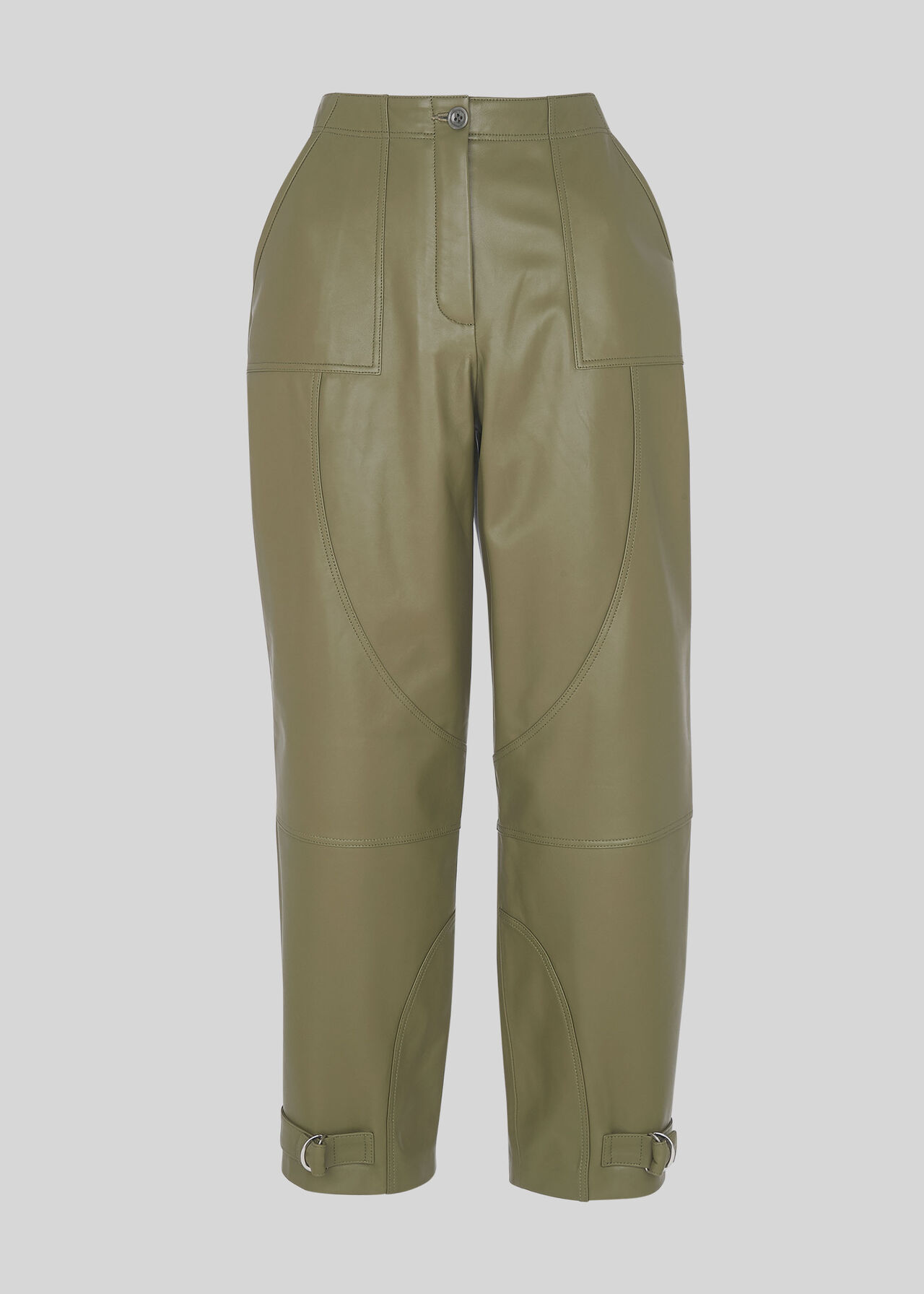 Leather Cargo Trouser Khaki