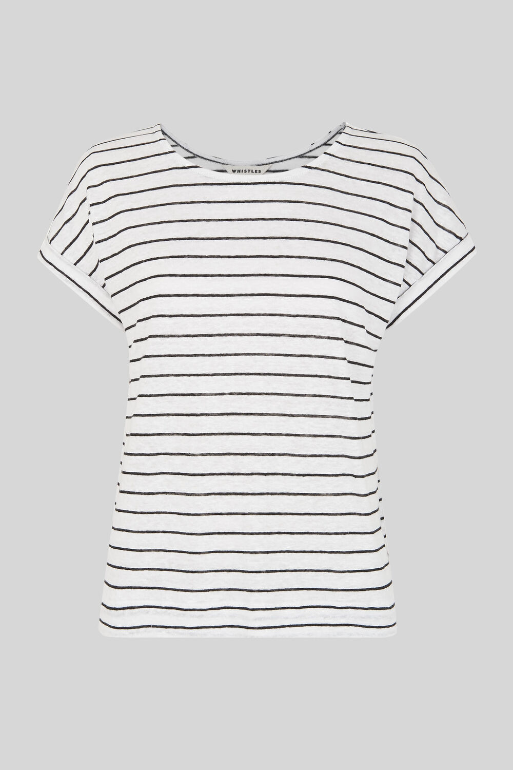 Stripe Relaxed Linen Tee Black and White