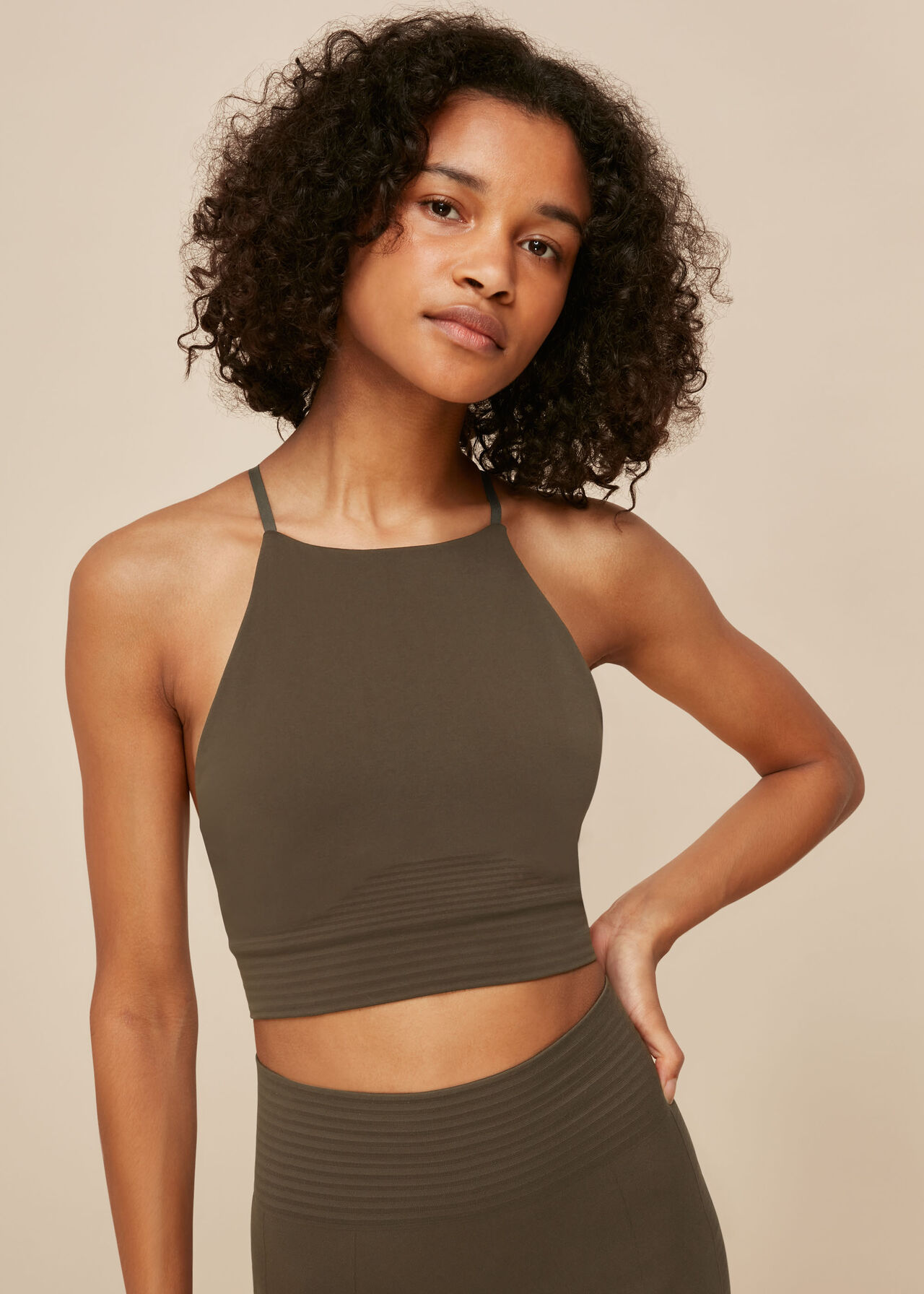 Khaki Studio Sports Top, WHISTLES